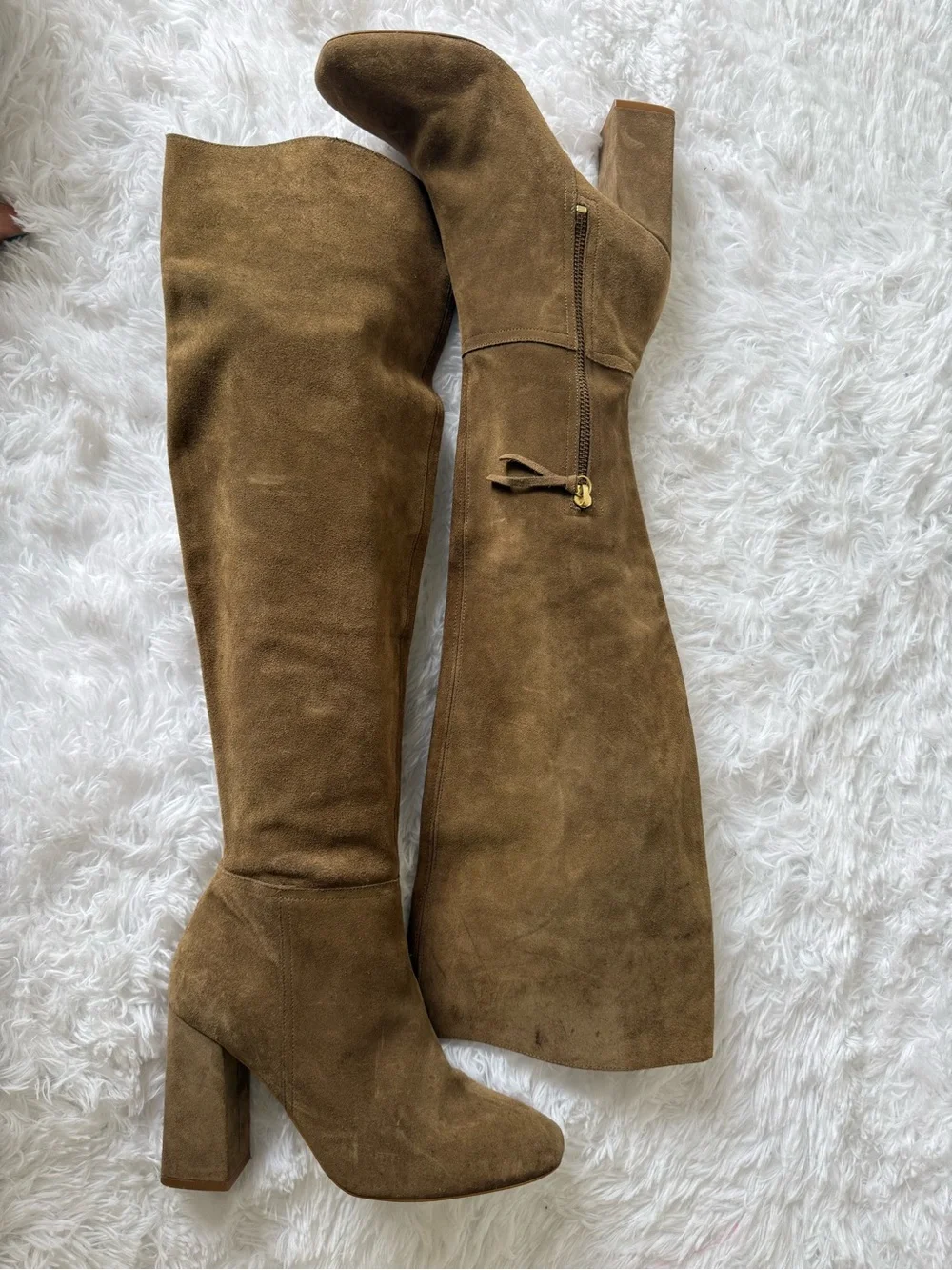 Free People Liberty Brown Suede Over-the-Knee Heeled Boots - Women